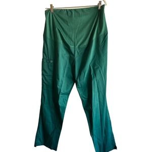 New WonderWink Women's Maternity Cargo Scrub Pants - 545 Green. Size Large